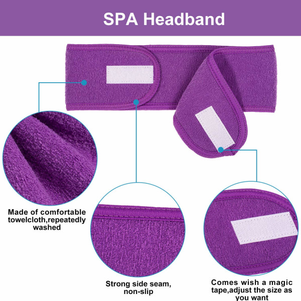 Spa Facial Pannband 4 Packs Head Wrap Terry Cloth Pannband