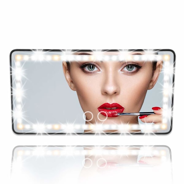 Auton peili, jossa on LED-valot