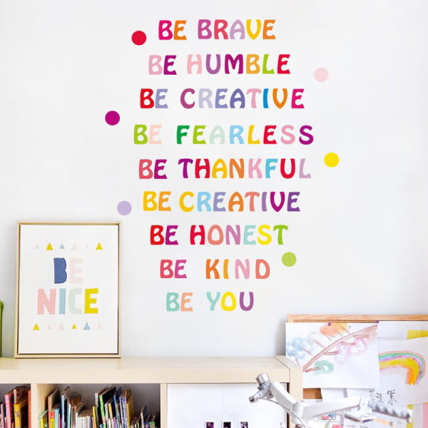 Färgglada inspirerande väggdekor Motiverande fraser klistermärke