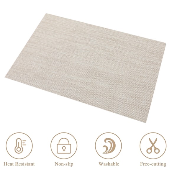 Värmebeständiga bordstabletter Fläckbeständig Anti-sladd Tvättbar PVC beige