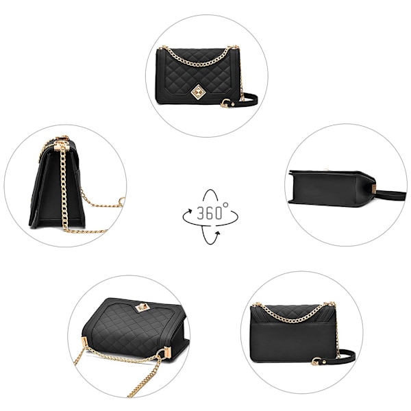 Kvinnors lilla axelväska - Kedjeväska axelväska crossbody väska - Lingge väska axelväska kväll väska stad väska läder solid multifunktionell väska