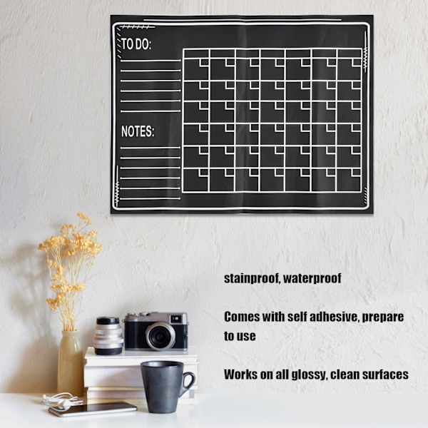 Inramad Magnetisk Krittavla Månadskalender, Idealisk För Hemmaundervisning, Dekorativ Design Med Självhäftande Baksida, 45X60Cm