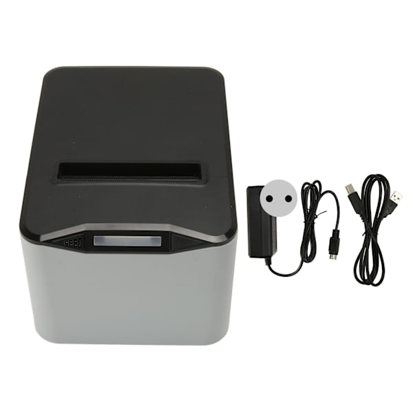 80mm Termisk Kvitteringsskriver POS-skriver Automatisk Kutting USB LAN SERIAL Port Restaurant Kjøkken Skriver for Windows 100‑240V EU Plugg