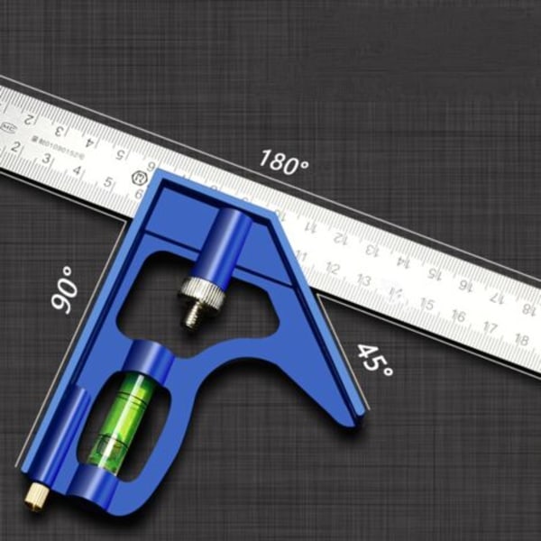 Kombinationsvinkelskala, 300 mm rostfritt stål