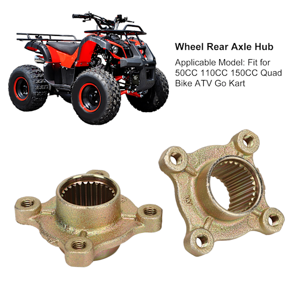 2 st Hjul Bakaxelnav 28 Tand Spline 4 Bultar för 50CC 110CC 150CC Fyrfyrhjuling ATV Go Kart