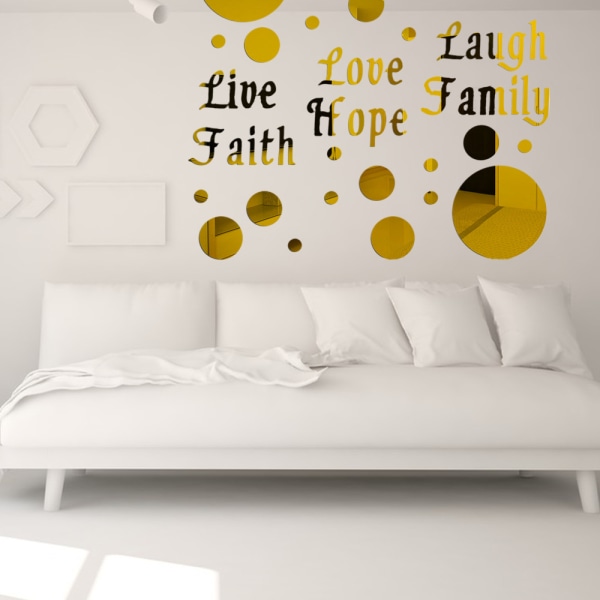 Solid Circle Love Life Laugh Wall Sticker