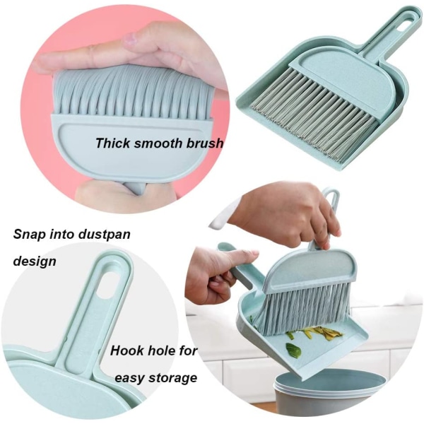 Mini Dustpan and Brush Set, Multi-Functional Cleaning Tool with