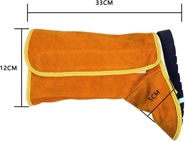 Long Leather Cowhide Shoe Protector, 1 Pair Flame Retardant Covers-FX-