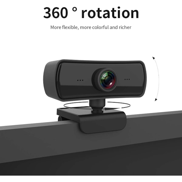 1080P op til 2K webkamera, HD-webkamera med mikrofon og privatliv
