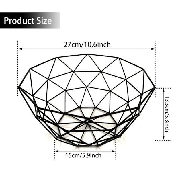 Teetookea Metaltrådsfrugtkurv, Kreativ Mesh Frugtskål,