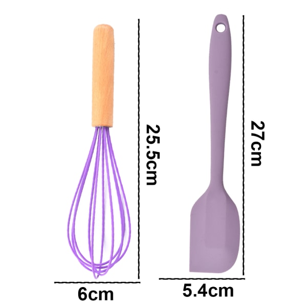 2-delat minikökredskapsset - Silikonköksredskap med