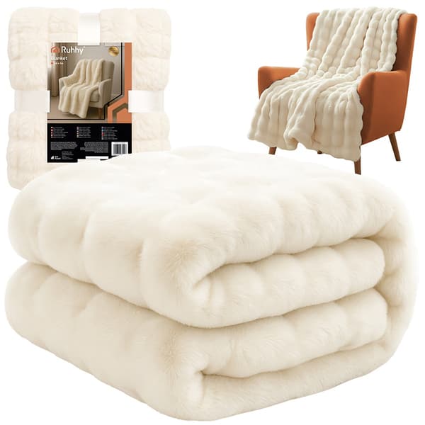 Hvidt tæppe 160x100 cm – Blødt, slidstærkt polyester 1008