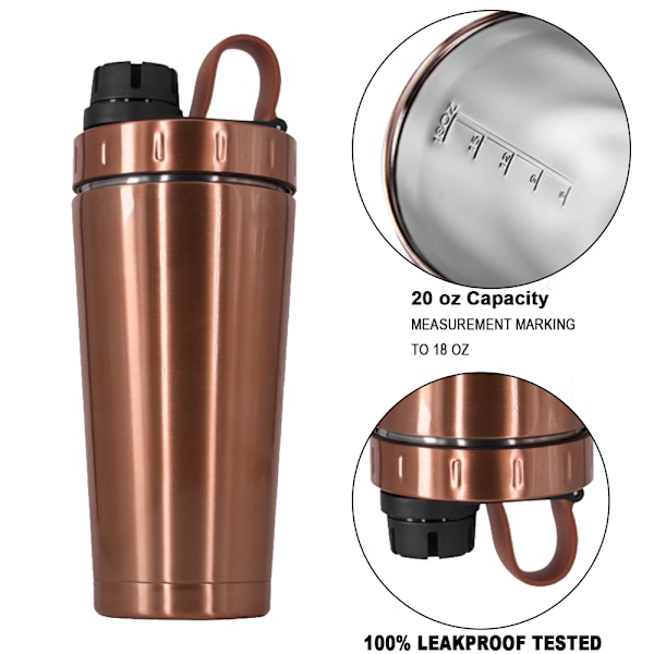 Rustfrit Protein Shaker Flaske i Rustfrit Stål Holder Varmt/Koldt