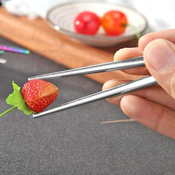 Huture Rustfrit Stålbestik Sæt Genanvendelig Ske Chopsticks