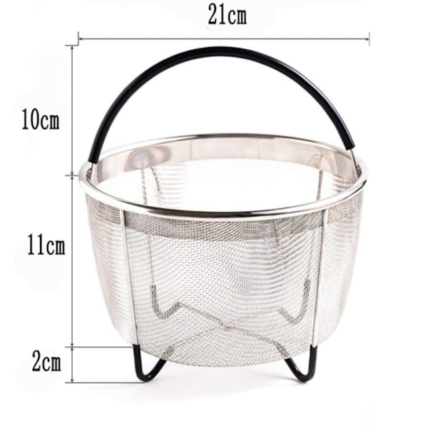 Ångkorg i rostfritt stål för Instant Pot, med silikon