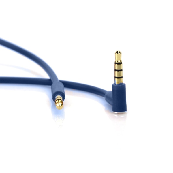3,5 mm erstatning lydkabel ledning for hodetelefoner blå