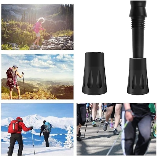 Nordic Walking-stavspisser 12 stk 11 mm Beskyttende hetter Gummipisser for vandrestavene Asfalt Gruss Fjell