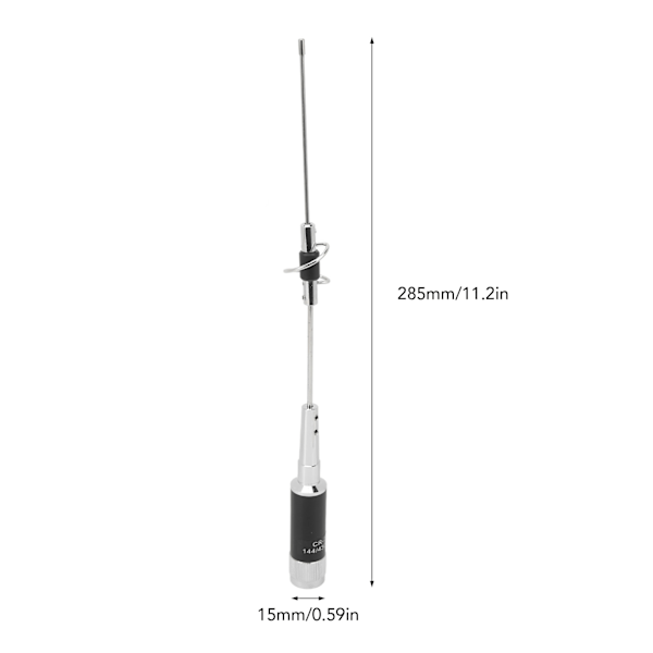 Bilradioantenne Høy Forsterkning Hannkontakt 136‑174 400‑470MHZ for Amatørband 2m og 70cm