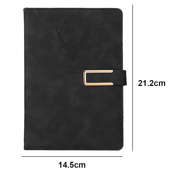 Business Notebook A5 Spænde Notesblok (Hjortehoved Design) Hardcover