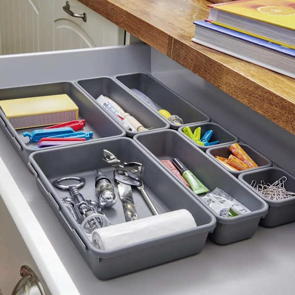 8 st Interlocking Bins Smart Interlocking Förvaringsbehållare Lådorganisatör