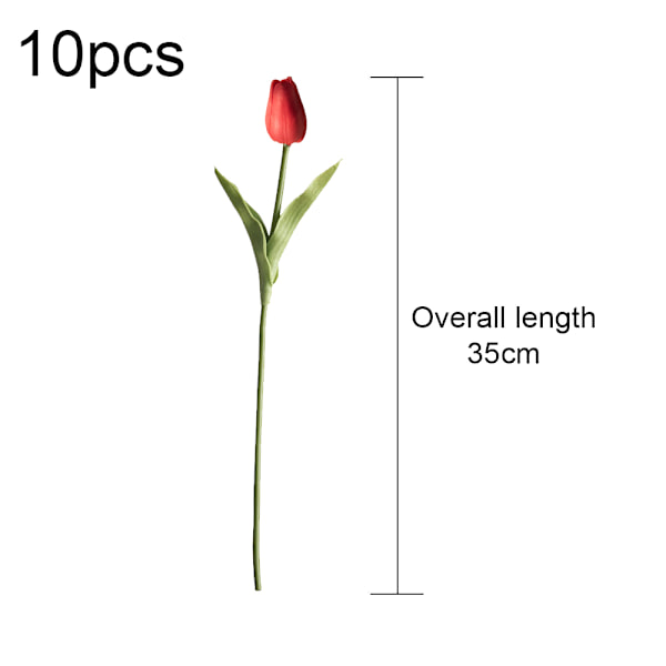 10 stk PU kunstige tulipaner ekte touch kunstige blomsteroppsats