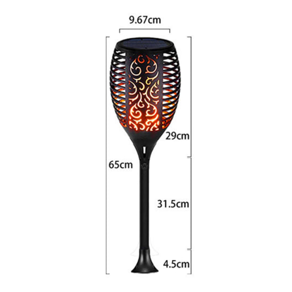 1-pack solcellslampa flam utomhuslampa LED energibesparande för gräsmatta