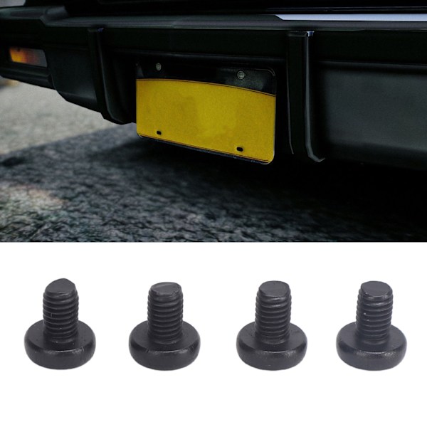4st Svarta Nummerplåtsskruvar Rostfritt Stål Stjärna T25 Drive Nummerplåtsskruvar för Model 3 Model Y M5‑0.8 X 6