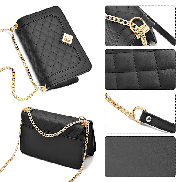 Kvinnors lilla axelväska - Kedjeväska axelväska crossbody väska - Lingge väska axelväska kväll väska stad väska läder solid multifunktionell väska