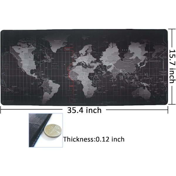 Mouse Mat Non-Slip Mousepad Rubber Base and Stitched Edges for Game Players, Office, Study, Aurora Light Pattern