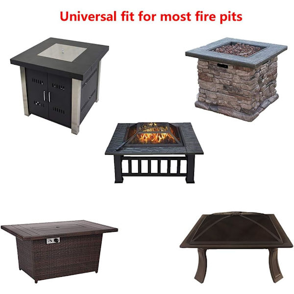Saking Gas Fire Pit Table Cover Square 28 x 28 x 25 tuumaa -