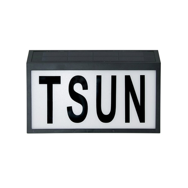 Husnummer Solar Powered Adresse Skilt LED Opplyst Utendørs