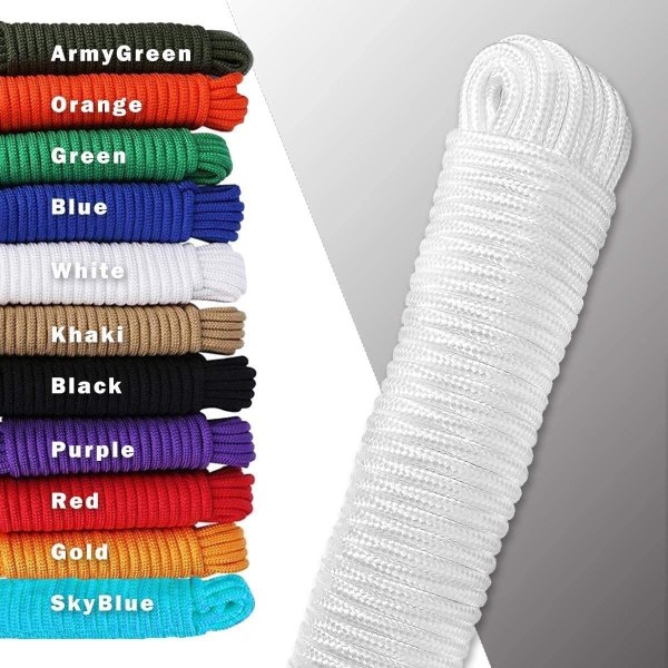 90 pi 1/4 po (7 mm) Nylon Poly Corde Cordon Drapeau Pole