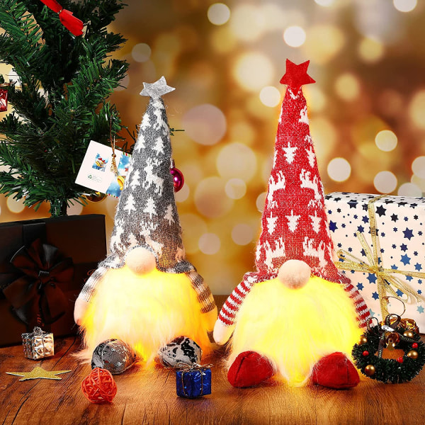 2 Pièces Décor de GNOME de Noël Poupée en Peluche GNOME Suédoise