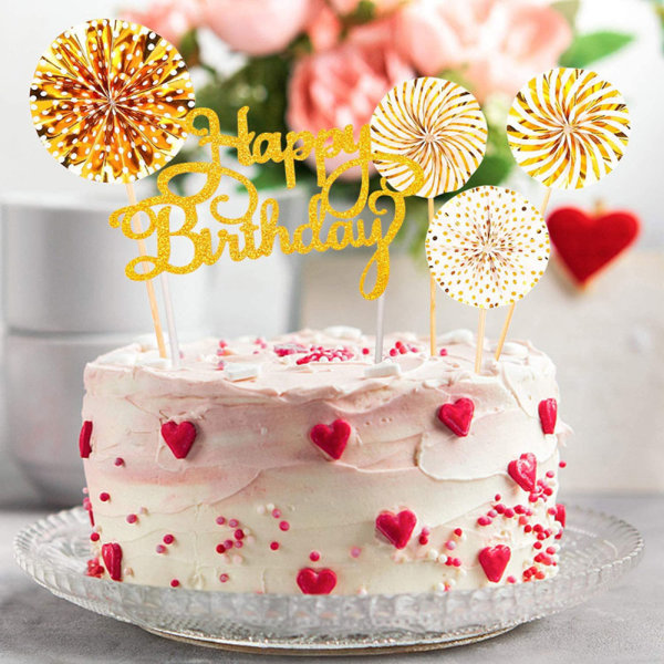 Tillykke med fødselsdagen Cake Toppers, Stars Cake Toppers Confetti