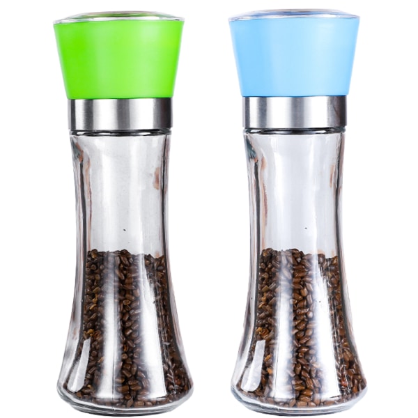 Premium Pepper and Salt Grinder Set of 2-Refillable Coarseness