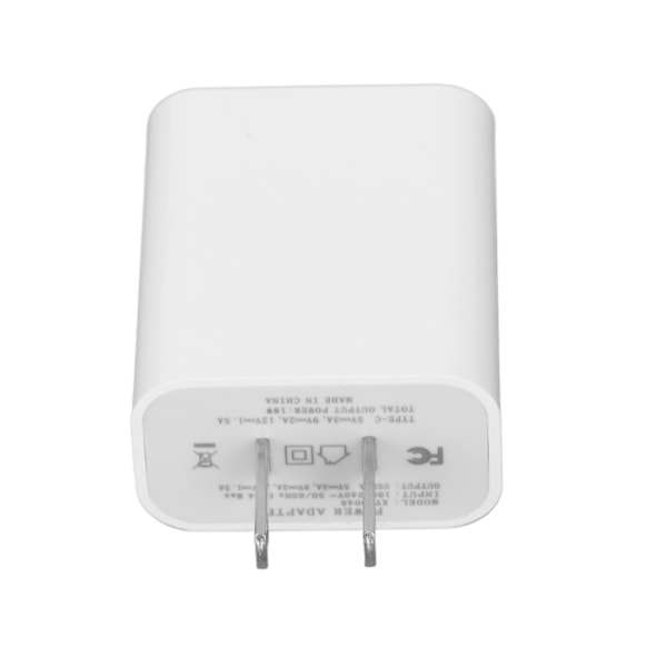 QC3.0 18W PD Snabbladdning Dubbel Port Snabb Strömadapter med Typ C Till Typ C Kabel för Smartphone 100‑240V US-kontakt