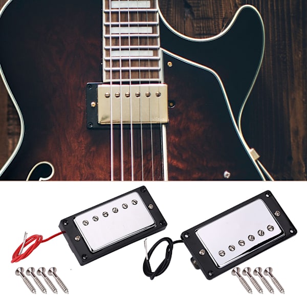 Bro og hals krom humbucker pickup sett med monteringsskruer for LP-gitarer