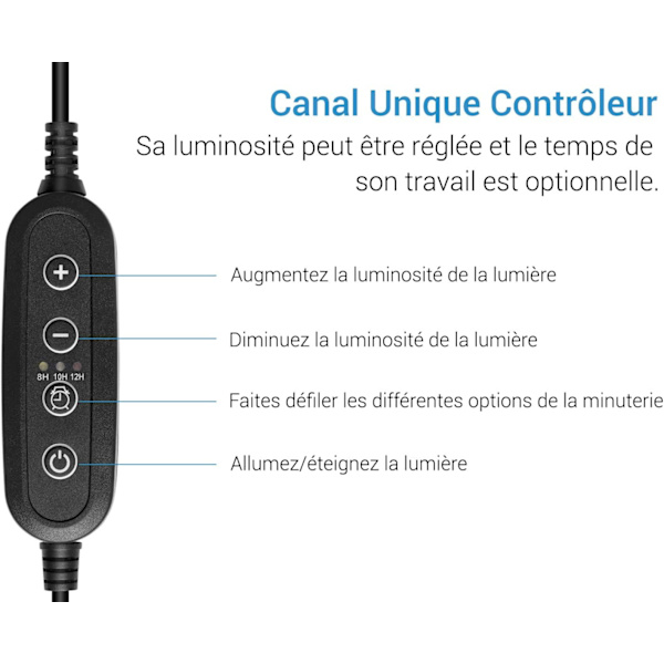 SlimLED LED-akvarielys, ferskvandsakvarielys, hvidt akvarielys med enkeltkanalscontroller, 43-60 cm, 26W, 2340 LM