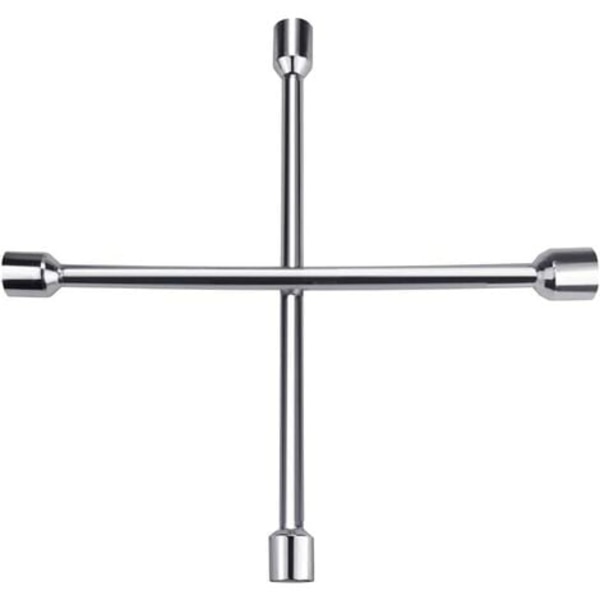 Auton ristiavain Ristiavaimet 35 35cm pyörille Ristiauton pyörän Hiiliteräs Ristiavain Auton korjaukseen/Kuusiokoloruuvit（Hopea）