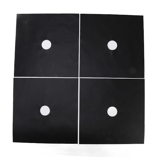 4Pcs Stove Burner Cover PTFE Coating Non Stick Gas Range Stove Top Protector Pad for Kitchen Cooking Black