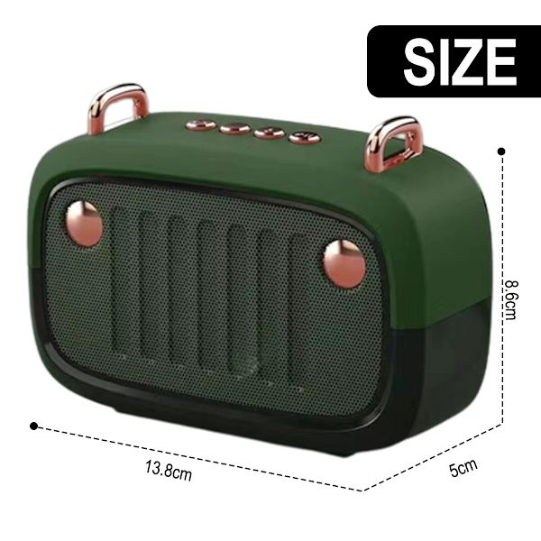Bluetooth-högtalare, trådlös vintage-högtalare, utomhus trådlös bärbar Bluetooth-högtalare