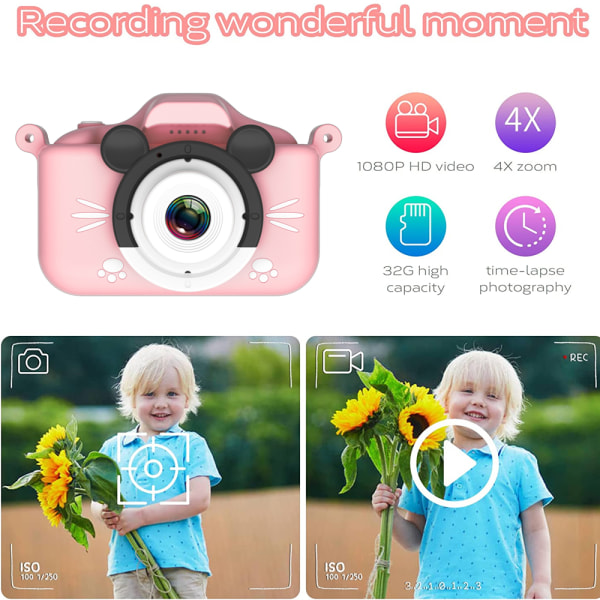 1080P HD-kamera til børn - med 32 GB hukommelseskort