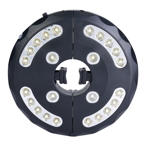 Parasolllys med 24 LED-lys for uteplassparasoller og campingtelt, svart