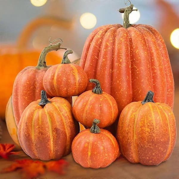 Kunstige græskar dekoration efterårshøst Thanksgiving simuleringsskum græskar efterårsbord midterstykke dekorationsrekvisitter A