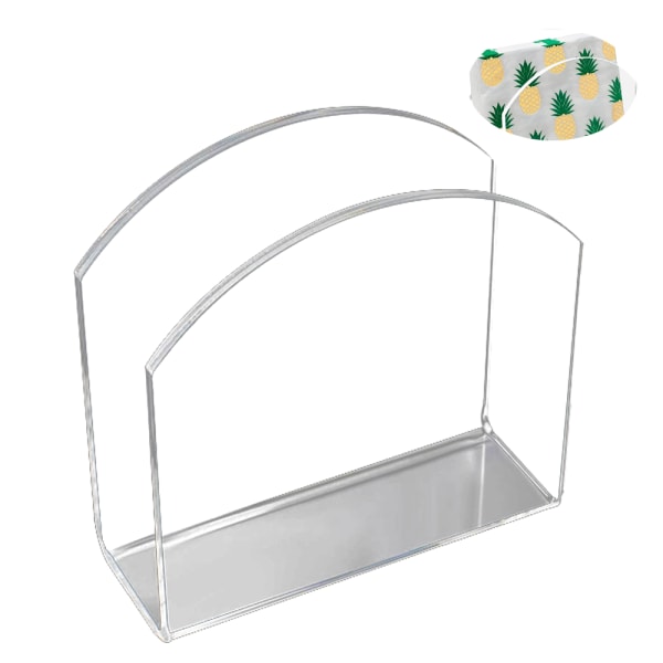 Kristallklar akryl servetthållare för bord, servetthållare