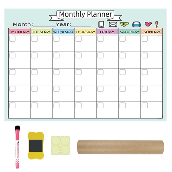 Magnetic Dry Erase Calendar - Vertical Calendar for