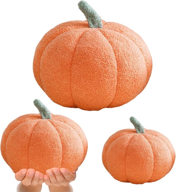 Græskar Pyntepude 2-pak Græskar Pyntepude Blød Halloween Pyntepude Sød 3D-simulering Græskar Sofa Pyntepude Halloween Dekoration Orange