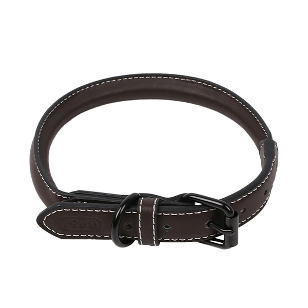 Hundhalsband, Äkta Läderhalsband för Mellanstora Hundar, Premium Läderhalsband, Lyxigt Vadderat Läderhalsband, Starkt Halsband för Hundar