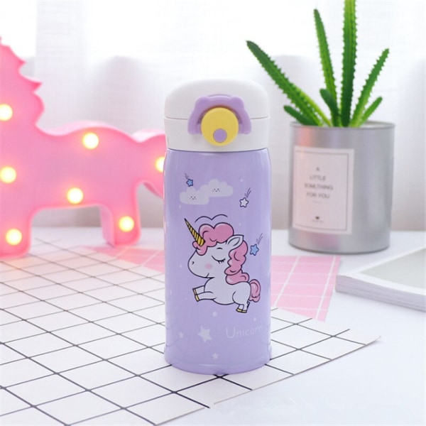 Vannflasker 500ml Kapasitet Drikkevann Cartoon Unicorn