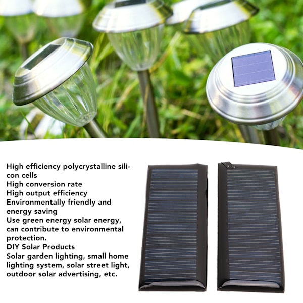 2PCS 45MA 5V Mini solpaneler 3.7V Hög omvandlingsgrad Energibesparande Effektiva polykristallina solceller